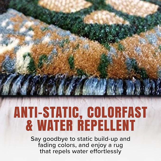 YHSF South West Native American Area Rug C318 - Easy Clean, Thick, Soft, Durable Native Tribal American Indian Inspired Rug for Bedroom/Living Room and More - Blue-Green, 5 Feet x 7 Feet