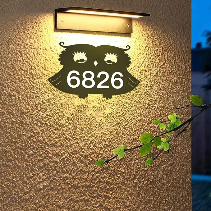 Metal Address Sign for Houses, Wall Mounted House Numbers for Outside, Reflective Home Address Sign For House, Mailbox Decor Numbers, High Visibility Address Plaques for Street, Yard
