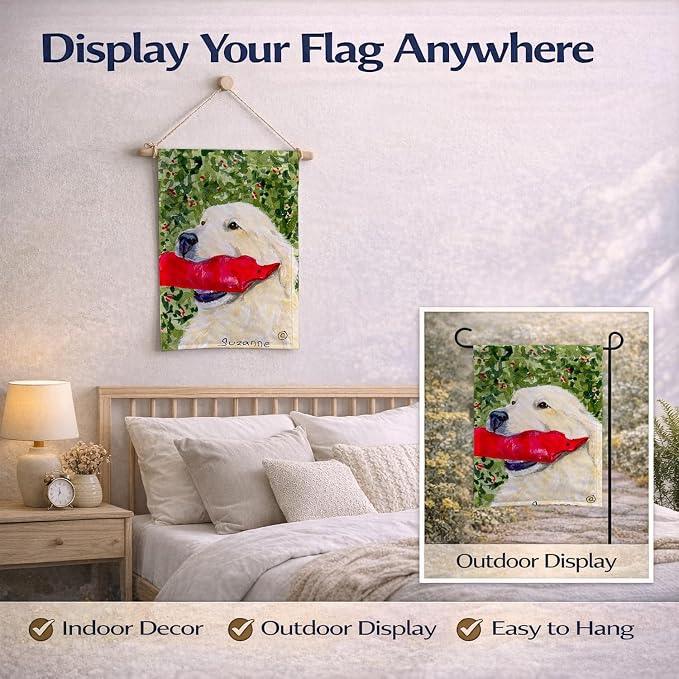 Caroline's Treasures SS8813GF Golden Retriever Garden Flag Mailbox Flag Decorative Yard Flag Banner Outside Patio Artwork Yard Flower Beds, Garden Size, Multicolor