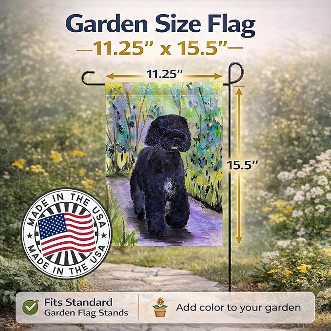 Caroline's Treasures SS8264GF Portuguese Water Dog Garden Flag Mailbox Flag Decorative Yard Flag Banner Outside Patio Artwork Yard Flower Beds, Garden Size, Multicolor