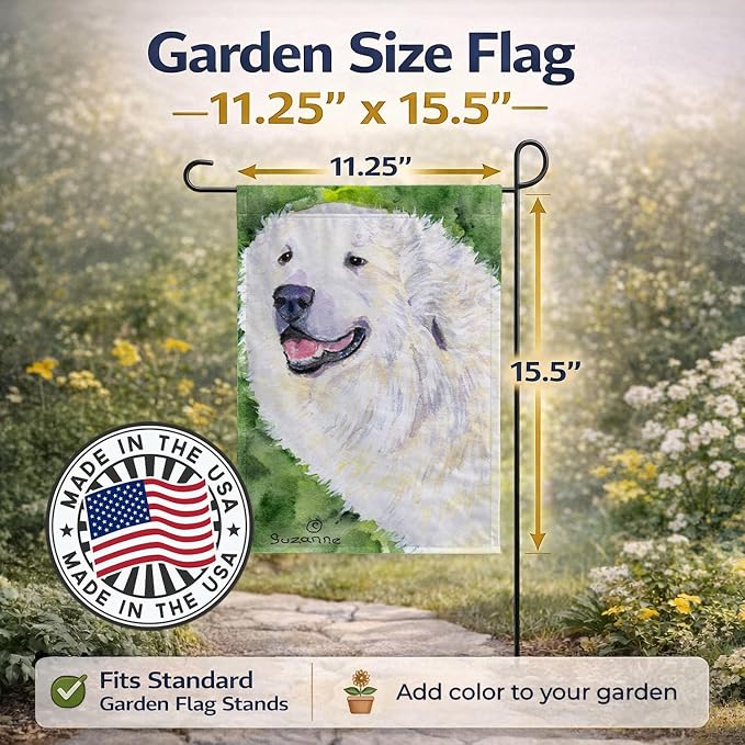 Caroline's Treasures SS8981GF Great Pyrenees Garden Flag Mailbox Flag Decorative Yard Flag Banner Outside Patio Artwork Yard Flower Beds, Garden Size, Multicolor