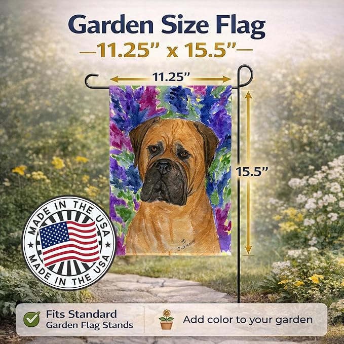 Caroline's Treasures SS8155GF Bullmastiff Garden Flag Mailbox Flag Decorative Yard Flag Banner Outside Patio Artwork Yard Flower Beds, Garden Size, Multicolor