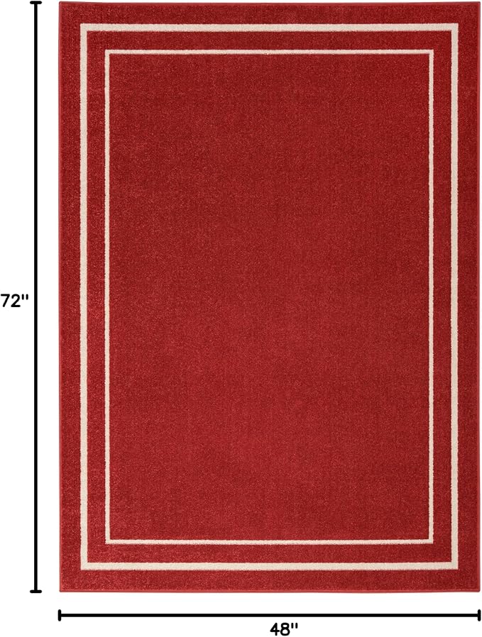 Nourison Home Nourison Essentials Brick Ivory 4' x 6' Area Rug - Easy Clean, Non Shedding, Bed Room, Living Room, Dining Room, Kitchen (4' x 6')