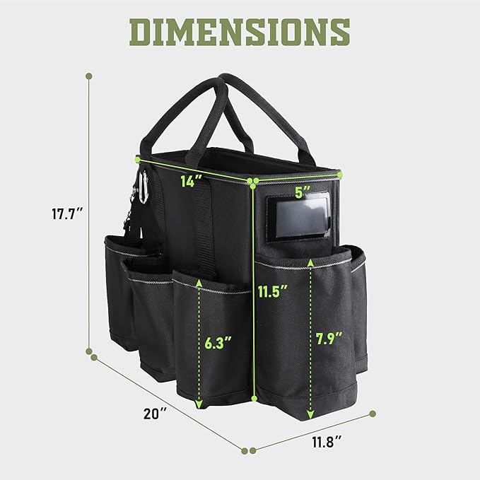 Tahoe Trails 14 inch Supply bag Open Top Tote tool bag Tool Organizer bag, 13pocket