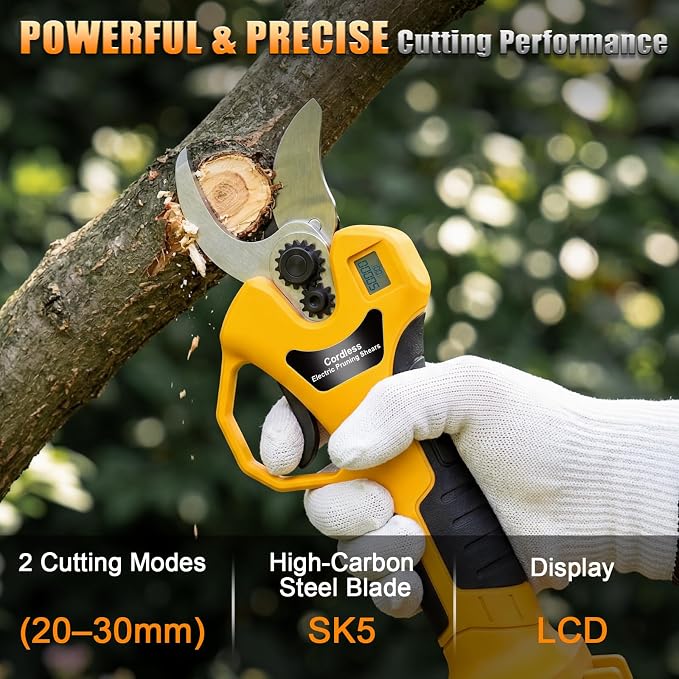 2-in-1 Cordless Pruning Shears with Pole Compatible with DeWalt 20V Battery (Tool Only, No Battery), 8FT Reach Pole Pruner, 1.2" Cut, Brushless Electric Branch Cutter for Tree Trimming & Gardening