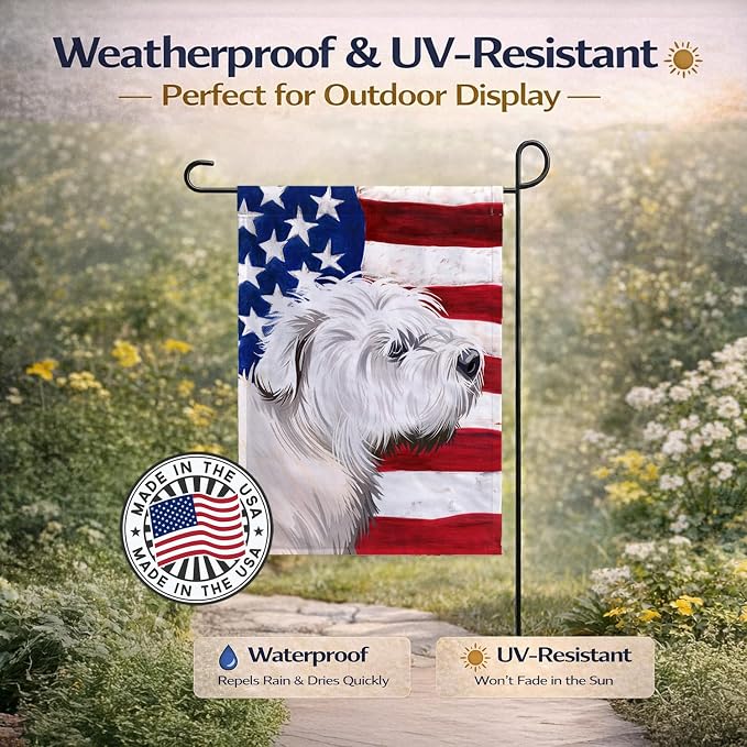 Caroline's Treasures CK6541GF Glen of Imaal Terrier American Flag Garden Flag Mailbox Flag Decorative Yard Flag Banner Outside Patio Artwork Yard Flower Beds, Garden Size, Multicolor