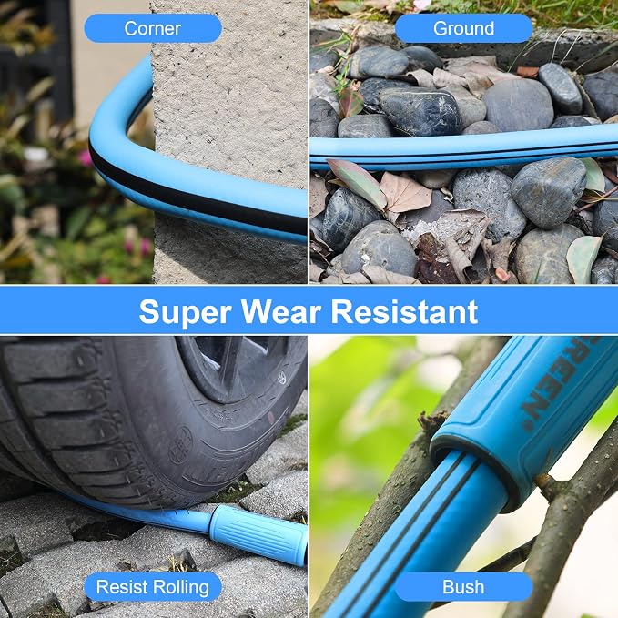 Garden Hose 5/8" x150FT,Heavy Duty 450B.P Water Hose Lawn & Garden Watering Equipment 3/4" Solid Brass Fittings