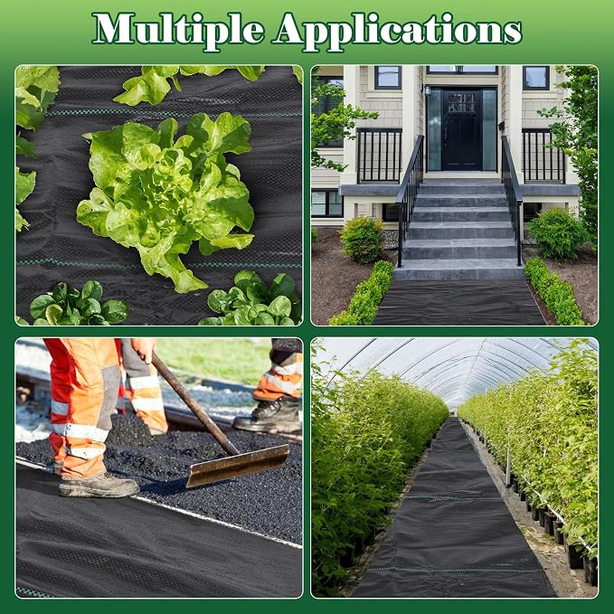 FEED GARDEN 3FT x 50FT Landscape Fabric Weed Barrier Fabric, Heavy Duty Weed Control Mat, Weed Blocker Ground Cover Geotextile Fabric for Gardening