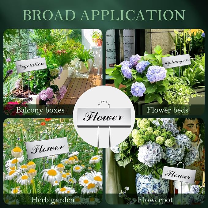 50 Pack Metal Plant Labels for Outdoor Garden Waterproof Plant Markers, Labels Garden Markers for Seedlings Herbs Vegetable Greenhouse Gifts, with Pen