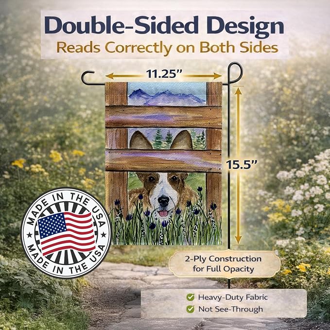 Caroline's Treasures SS8254GF Corgi Garden Flag Mailbox Flag Decorative Yard Flag Banner Outside Patio Artwork Yard Flower Beds, Garden Size, Multicolor