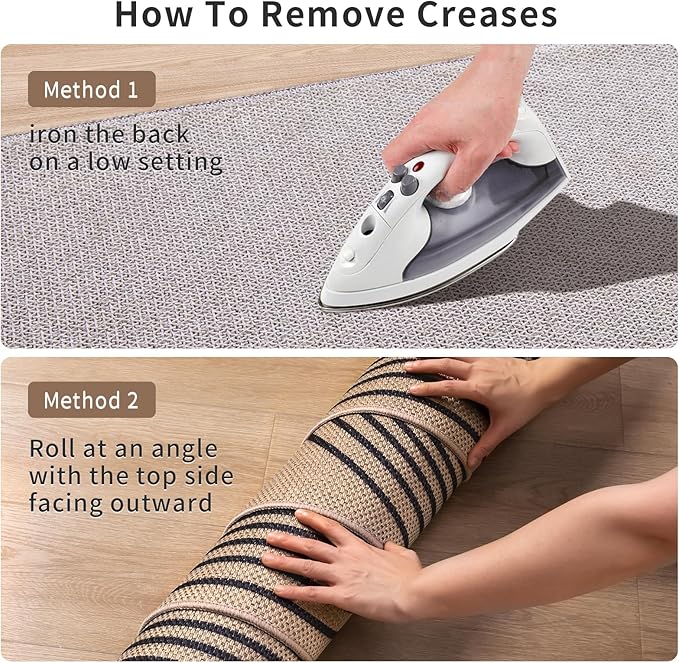 Tangsoo Rainbow Easy Jute Rug 2x5 Runner Rug for Hallways,Non-Slip Thin Black Washable Outdoor Rug,Modern Farmhouse Floor Carpet Runner for Porch Laundry Bedroom Entryway Kitchen