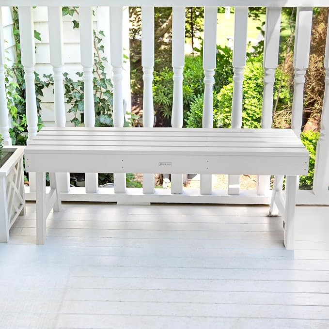 highwood AD-BENN4-WHE Weatherly Backless Bench, 4-Feet, White