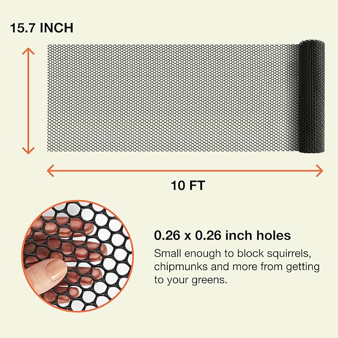 Maporch Plastic Chicken Wire Fencing for Pet Protection - 15.7" x 10ft, HDPE Hunter Green Chicken Wire - Garden Fence Animal Barrier for Dogs, Cats and Rabbits (1-Pack) | 15.7" x 10ft - HDPE Home and Garden Netting - UV Resistant - Customizable Balcony...