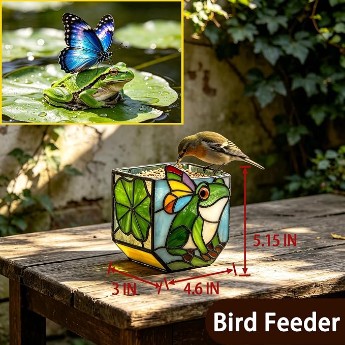 Stained Glass Frog Planter, Colorful Decorative Succulent Pot, Unique Indoor Plant Holder, Cute Frog Gift for Women