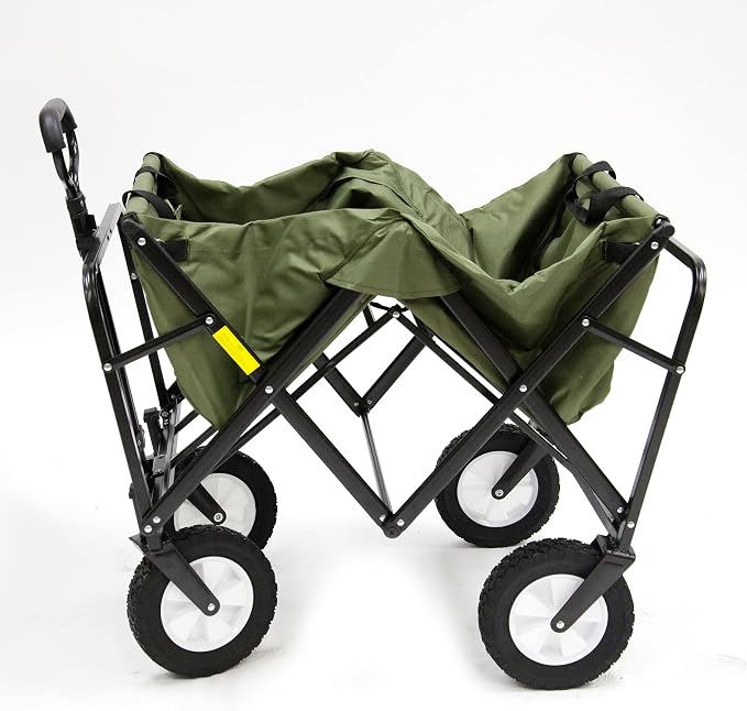 Mac Sports Folding Steel Frame Garden Utility Wagon Cart, Green (for Parts)