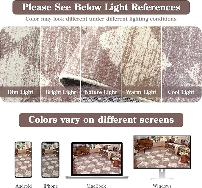 Lahome Zelie Trellis 2x7 Washable Kitchen Bathroom Runner Rug, Non Skid Runners for Hallways with Rubber Backing, Moroccan Entryway Carpet Runner for Laundry Room Foyer Bedside, Beige