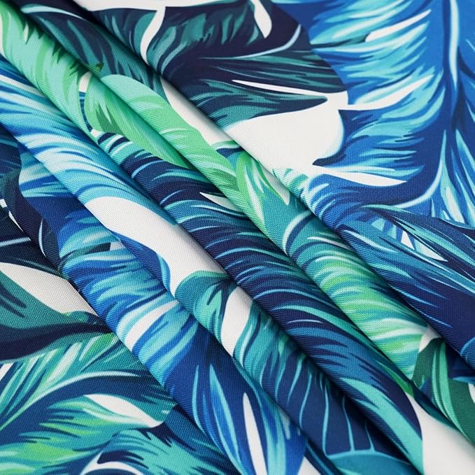 Outdoor Tablecloth with Umbrella Hole and Zipper, Oval Patio Table Covers for Spring/Summer, Machine Washable Outdoor Picnic Table Cloth (Palm Leaves, 60" × 102" Oval)