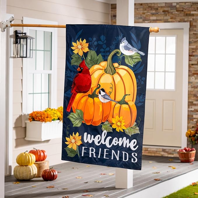 Evergreen Flag Fall Garden Flags Double Sided, Garden Flags for Outside Autumn Decorations for Home, Porch, Yard (Fall Pumpkins, 28x44 inch)