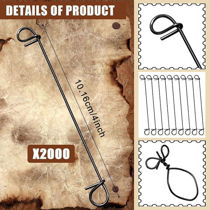 2000 Pcs Reinforcing Steel Bar Ties 4 Inch 16 Gauge with Automatic Twister Tool