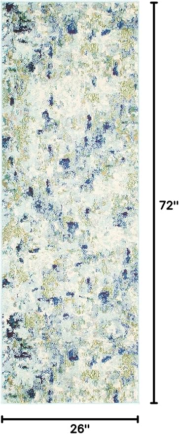 Unique Loom Chromatic Collection Area Rug - Champagne (2' 2" x 6' Runner, Light Blue/ Blue)