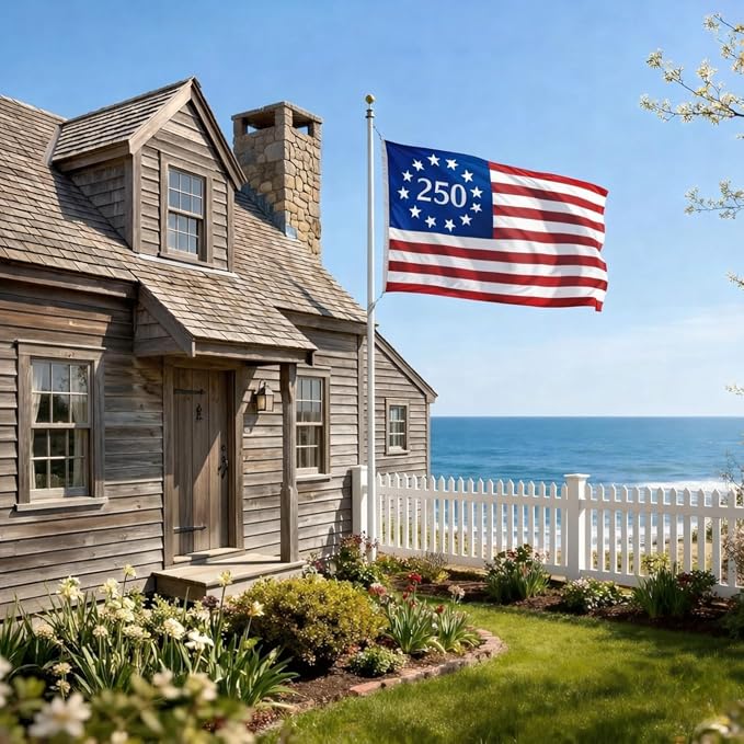 USA 250 Year Anniversary Flag 3x5 Ft – 1776-2026 United States Semiquincentennial Outdoor Banner – 250th America Birthday Celebration Decor (Printed Poly)