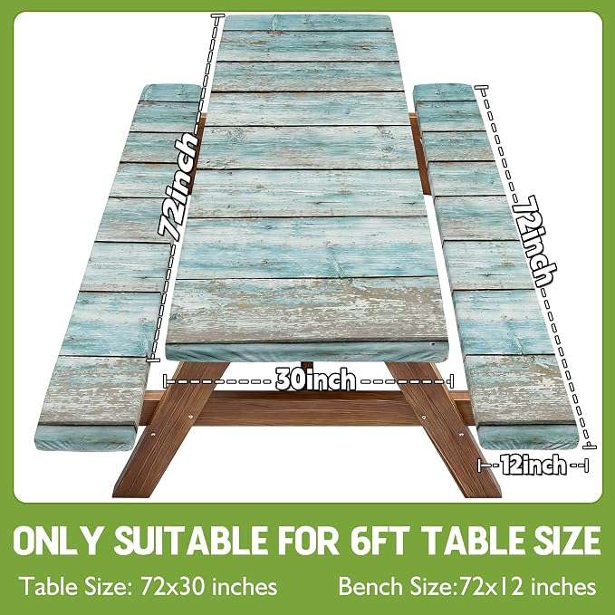 Picnic Table Cover with Bench Covers Tablecloth Fitted Table Cloth Set Camping Essentials Tools Supplies Rv Travel Gear Accessory Outdoor Road Trip Necessities Gadgets Camper Gadgets Things Ideas Kit