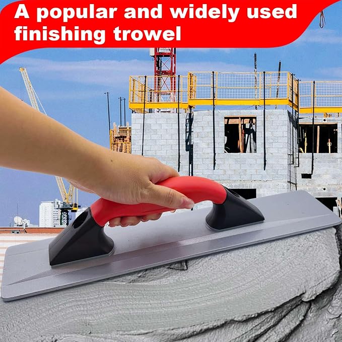 Magnesium Hand Float, 16 x 3-2/5 Inch Beveled End Concrete Hand Float, Manual Concrete Magnesium Finishing Tool for Paving Surfaces