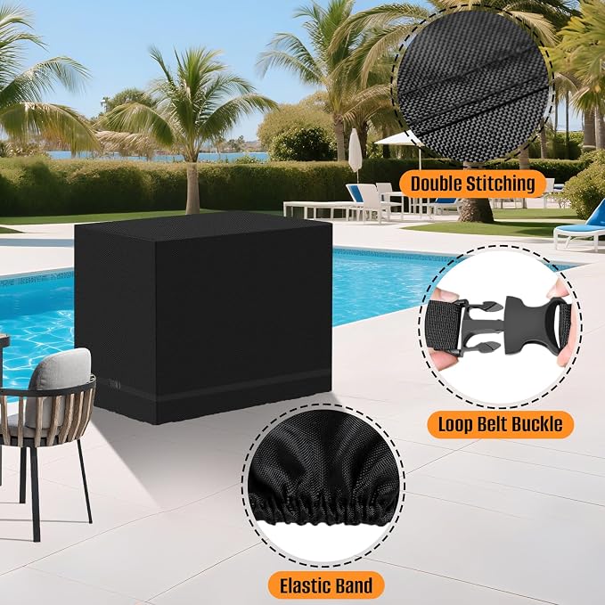 Kovshuiwe 30 Gallon Deck Box Cover Fit for 30 Gallon Resin Deck Box | Waterproof 600D Oxford Fabric, Tear-resistant Storage Box Cover, 24"L x 19"W x 22"H（Only Cover）