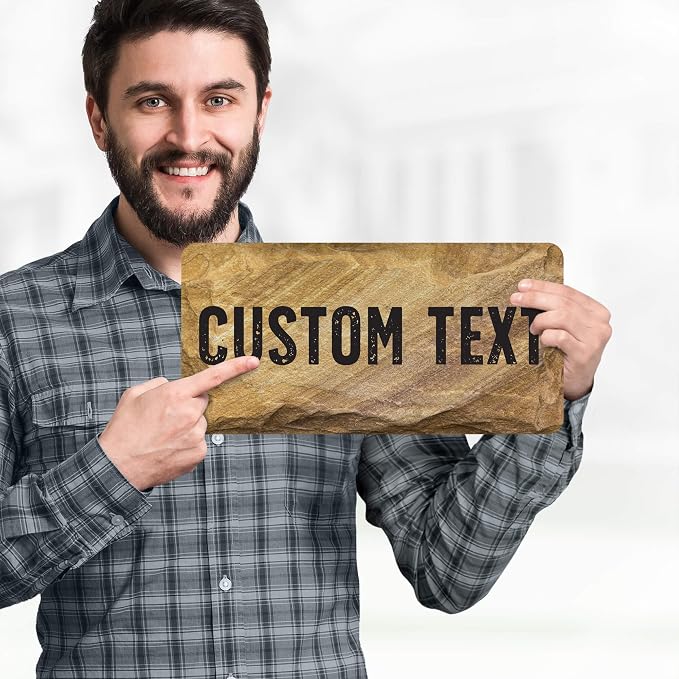 Custom Sign, Custom Street Sign, 11 Font Colors, 13 Font Styles, 4 Hole Options, 22 Sizes, 6x12 Inches, Rust Free DiBound, Fade Resistant, Made in USA by My Sign Center (Stone)