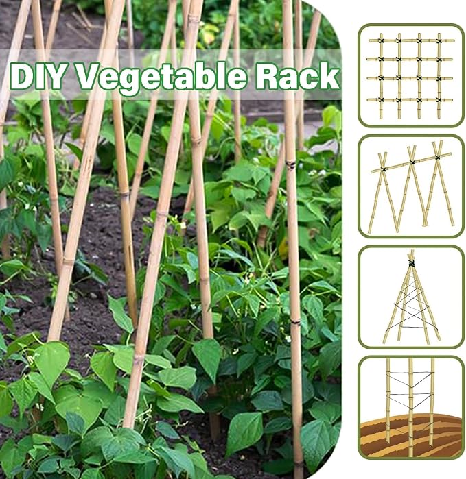 Natural Bamboo Plant Stake, （4FT 30Pcs） Sturdy Bamboo Poles, Durable Plant Bamboo Stake, Garden Climbing Plant Bracket.