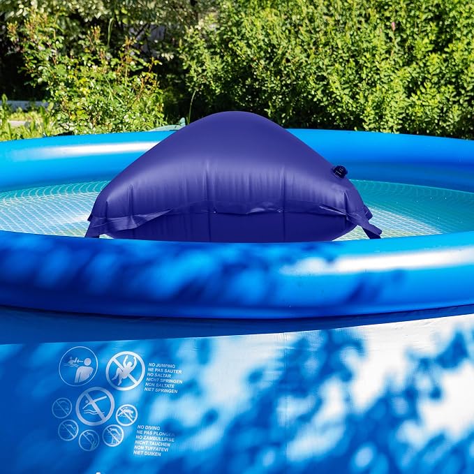 CACSPS Pool Pillow for for Above Ground Pools, 4x8 Ft Pool Air Pillow for Closing Winter Pool Winterizing Kit for Ground Pool, 0.5mm PVC Material, 2X 16.5Ft Rope (Blue)