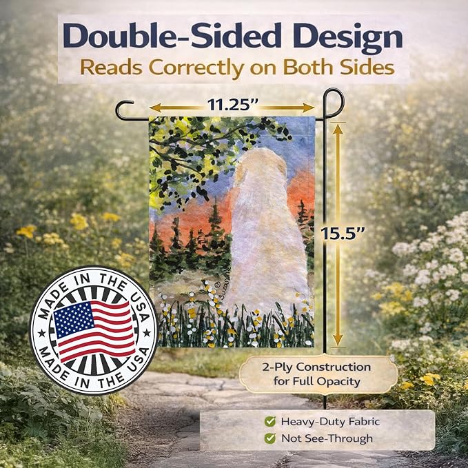 Caroline's Treasures SS8820GF Golden Retriever Garden Flag Mailbox Flag Decorative Yard Flag Banner Outside Patio Artwork Yard Flower Beds, Garden Size, Multicolor