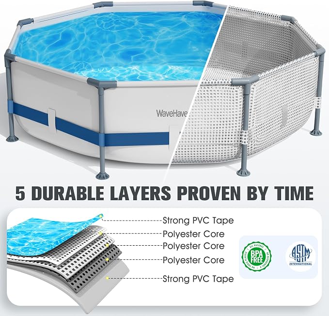 Above Ground Pool,10ft x 30in Frame Deep Swimming Pool-Deep Blue | Family Pool,Large Above Ground Pool Easy Set,1200 Gallon Pool,Outdoor Backyard Pool for Kids,Adults,Pump Not Included