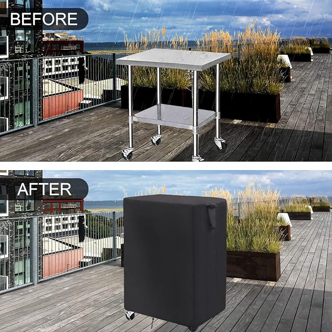 Prep Table Cover for Keter Unity Small Portable Table, 33inch Outdoor BBQ Cart Buffet Grill Table Cover Bar Tool Cart Cooler Covers Waterproof - 33"Lx24"Wx32"H