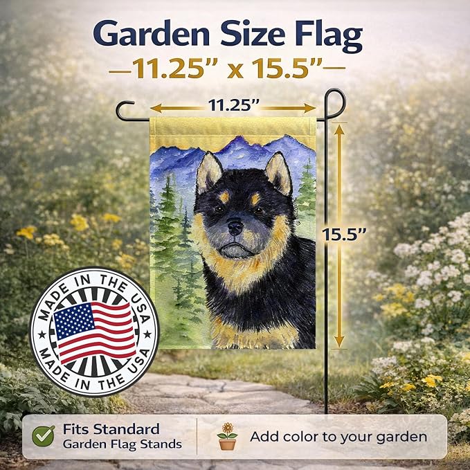 Caroline's Treasures SS8274GF Shiba Inu Garden Flag Mailbox Flag Decorative Yard Flag Banner Outside Patio Artwork Yard Flower Beds, Garden Size, Multicolor
