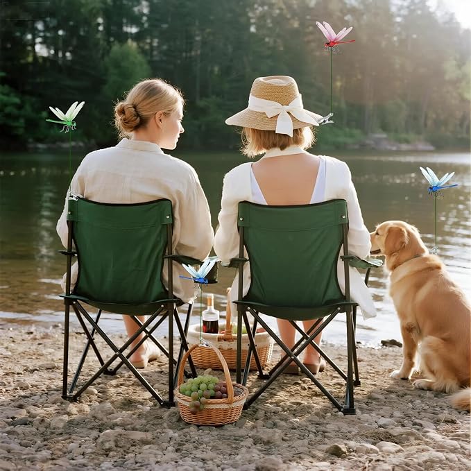 20pcs Dragonfly Clips, Realistic Fake Dragonflies Clip-On Waterproof PVC Garden Outdoor Decor Stakes Plastic Dragon Fly Clips Plant Decorations for Garden & Patio Enhancement