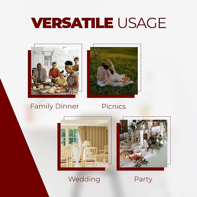 Decorelia Christmas RedWaterproof Wipe Clean Table Cloth for 10ft Banquet Rectangle Table,Outdoor Spillproof Tablecloth for Thanksgiving,Easter (Oblong, 60 x 144 Inch (12-14 Seats), Burgundy)