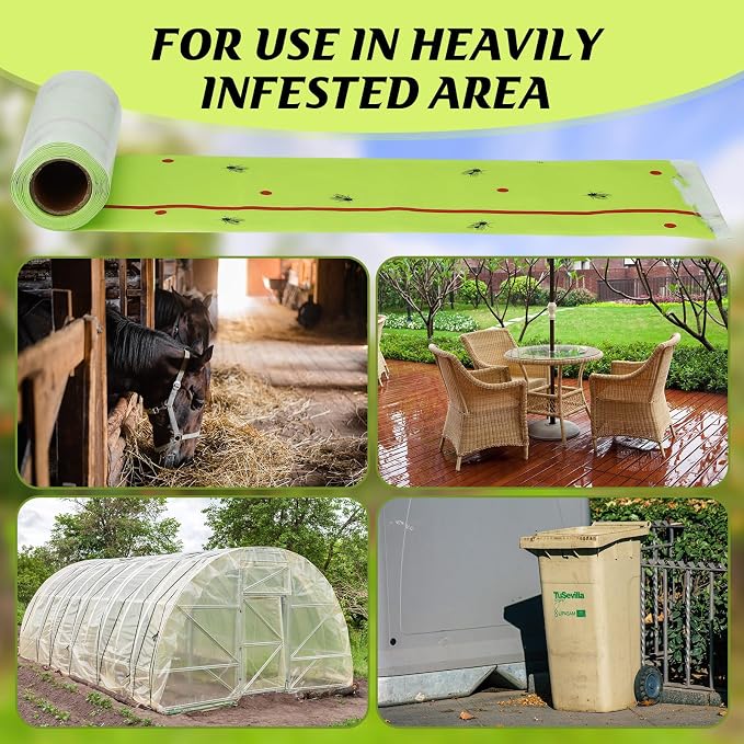 12 Rolls (30 Feet Each Roll) Spotted Lantern Fly Tree Trap Indoor Outdoor Fruit Fly Traps Disposable Paper Spotted Lantern Tree Tape Sticky Barrier for Protecting Trees(Green)
