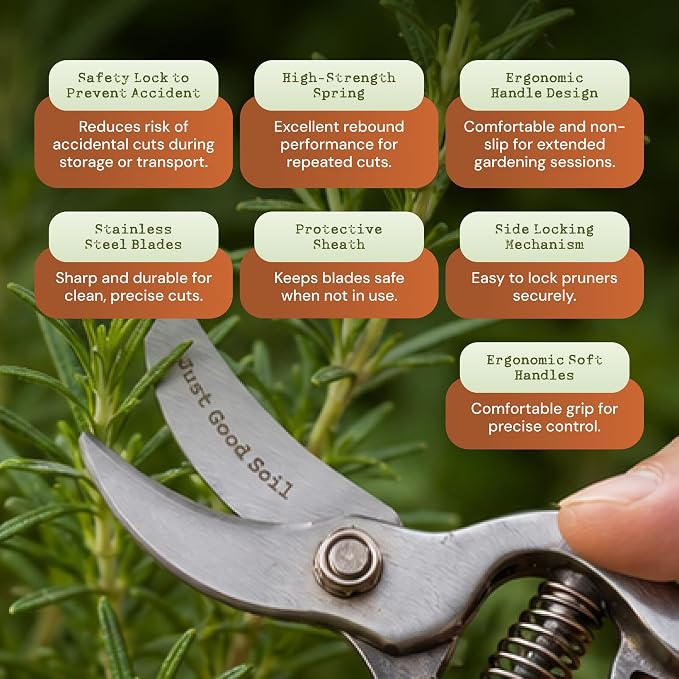 Garden Pruning Kit – Bypass Pruner and Precision Snips Set for Gardening, Plant Care, Indoor & Outdoor Plants, Rose Pruning, Garden Shears, Plant Trimming, and Floral Scissors
