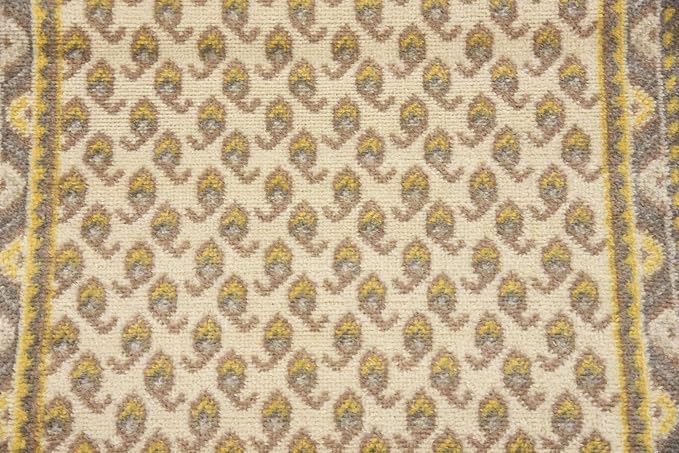 Unique Loom Williamsburg Collection Traditional Border with Dotted Center Area Rug, Runner 2' 9" x 9' 10", Beige/Yellow