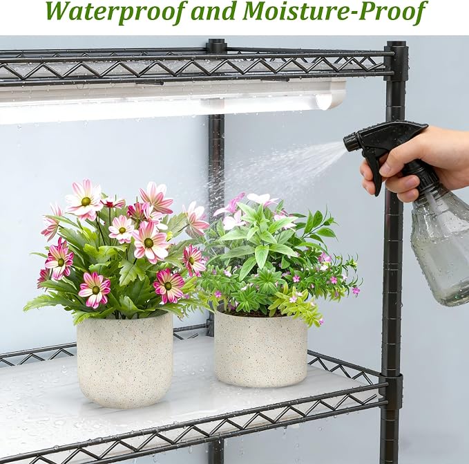 Plant Stand with Grow Light, 6-Tier DIY Plant Shelf with Grow Lights for Seedlings, Greenhouse, Indoor, 8 Pack 5000K 192W LED Full Spectrum Growing Lamp with Rack, Wheel, 29"x13.5"x73.5"