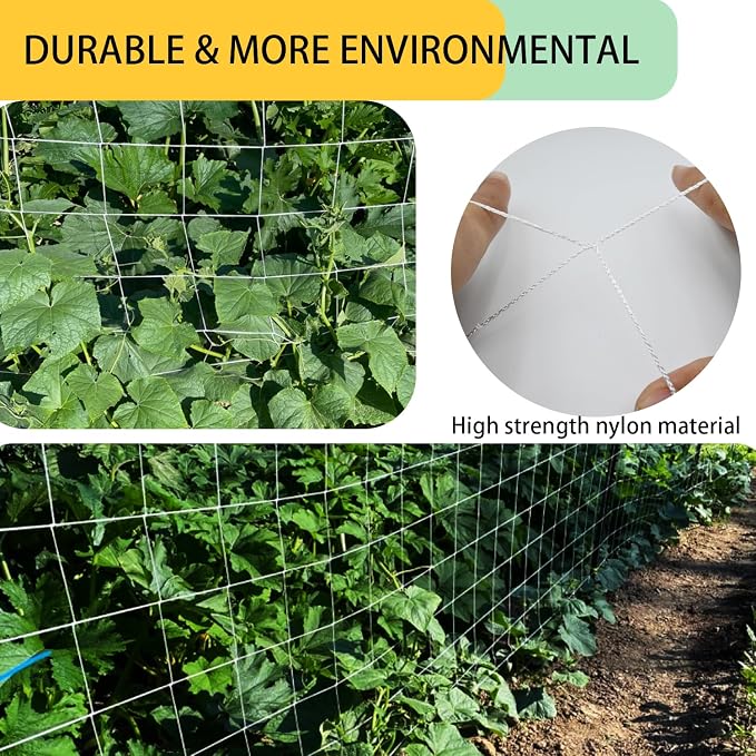 Soft Mesh Nylon Trellis Netting Roll, 5 x 350 Ft Heavy Duty Reinforced Garden Plant Support Mesh for Climbing Plants,Garden Melons Vegetables, Grape Racks, Hydroponic