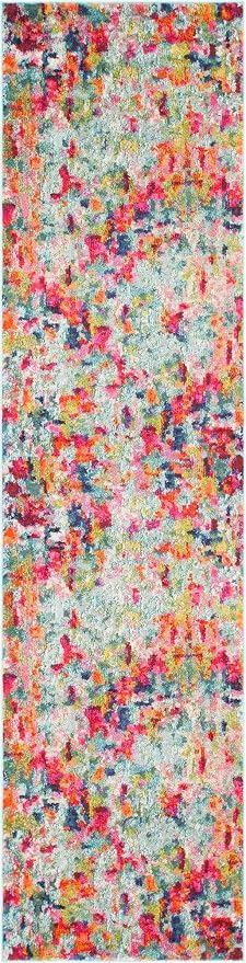 Unique Loom Chromatic Collection Area Rug - Champagne (2' 7" x 10' Runner, Multi/ Blue)