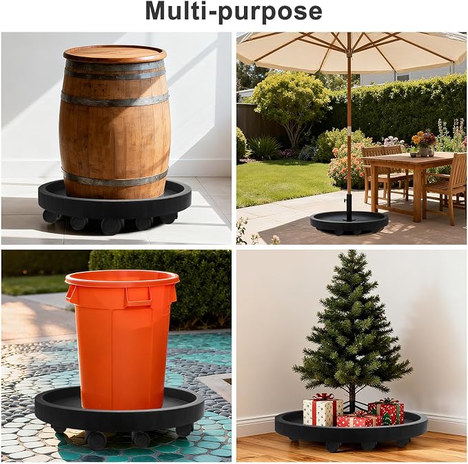 1Pack 23''Extra Large Plant Stand with Wheels, Plant Stand Dolly for Heavy Planter,Wheeled Planter Saucer Tray,Rolling plant stand,Heavy-Duty Plant Caddy with Casters for Indoor and Outdoor(Black)