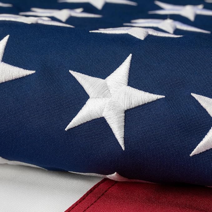 American Flag 4x6 FT for Outside - TearProof & Fade-Resistant USA Flag | UV & Weather-Resistant Spun Polyester US Flag with Embroidered Stars & Brass Grommets, Perfect for High Winds & 4th of July