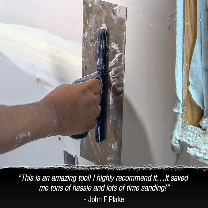 LEVEL5 14" x 4.75" 0.7 MM Flat Drywall Trowel | Triple-Hardened Stainless Steel, High-Impact Handle | Sheetrock Gyprock Wall-Board Plasterboard | 4-962