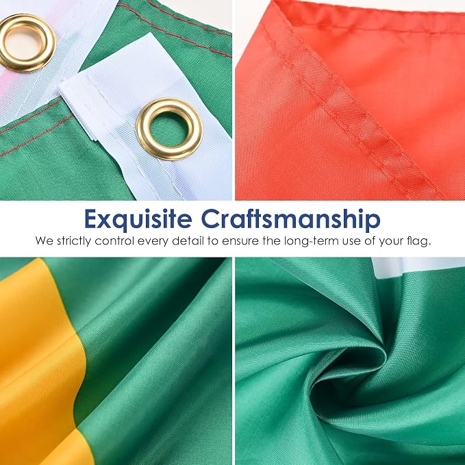 AhfuLife South African Flag 3x5 Ft, Large South Africa Flags for Outside - Double Side with Brass Eyelets for Olympic Party Decorations, Bar Garden Street Decoration Indoor Outdoor