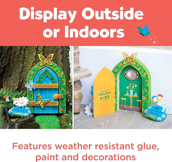 Creativity for Kids Butterfly Fairy Door Kit - Painting Arts and Crafts for Kids, Creative Gifts for Girls and Boys (Ages 6+)
