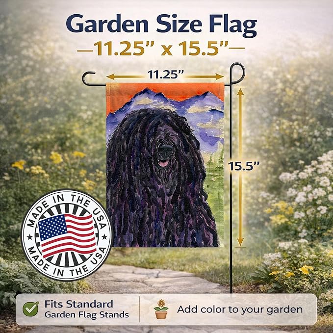 Caroline's Treasures SS8623GF Puli Garden Flag Mailbox Flag Decorative Yard Flag Banner Outside Patio Artwork Yard Flower Beds, Garden Size, Multicolor