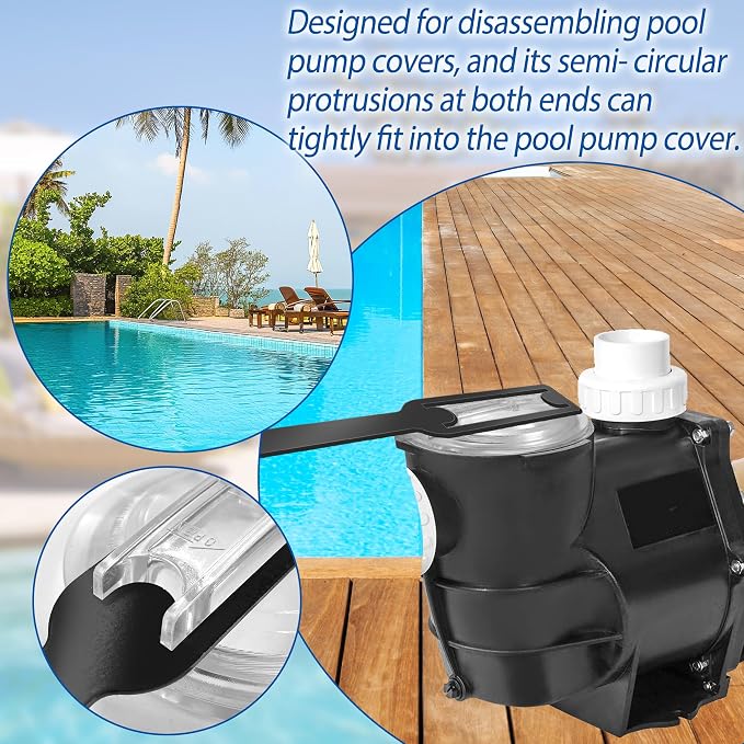 14.5" x 2.2" Pool Pump Lid Removal Tool, Iron Strainer Pump Lid Removing Tool for Pool Equipment Filter Cover, Pool Pump Cover Removal Wrench Compatible with Hayward Super II Pump SP3000